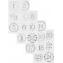Numros de calendrier - argent - blanc - 4 feuilles