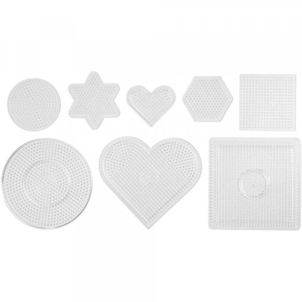Assiettes perles - Transparentes - Formes mixtes - 7-15 cm - 8 pcs