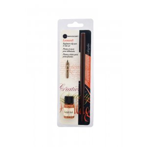 Plume ronde de calligraphie - Support et encre Plume ronde de calligraphie - Support et encre