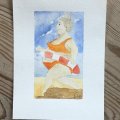 Image client Bloc de carte postale aquarelle