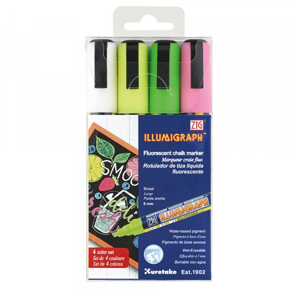 Feutre ZIG Illumigraph PMA-510 6 mm, lot de 4 Feutre ZIG Illumigraph PMA-510 6 mm, lot de 4
