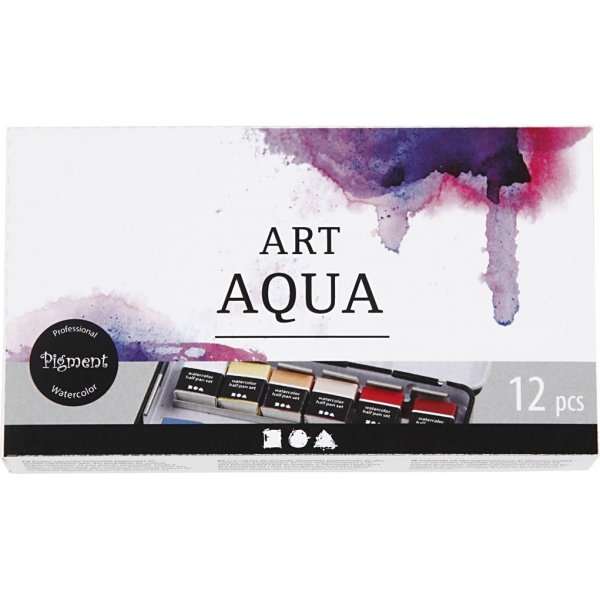 Peintures aquarelle Art Aqua - couleurs standard - 12 pcs
