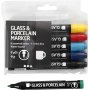 Feutres pour verre et porcelaine - semi-opaques - 6 pcs