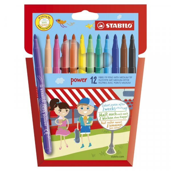 Crayons fibre Power - paquet de 12