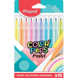 Set de crayons fibre - Maped - Color´Peps 10 crayons pastel Set de crayons fibre - Maped - Color´Peps 10 crayons pastel