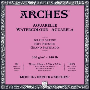 Bloc aquarelle Arches pressés à chaud 300g Bloc aquarelle Arches pressés à chaud 300g