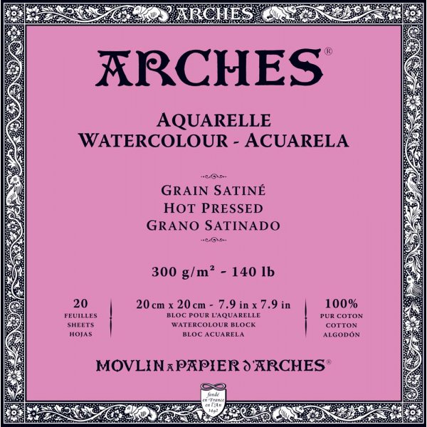 Bloc aquarelle Arches presss  chaud 300g
