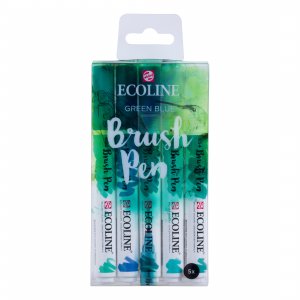 Ecoline Brush Pen 5-pack - Vert Bleu Ecoline Brush Pen 5-pack - Vert Bleu