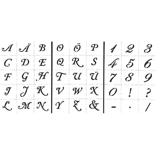 Gabarits - lettres et chiffres - A5 - 3 feuilles Gabarits - lettres et chiffres - A5 - 3 feuilles