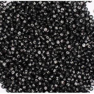 Perles en plastique Lettres 7,5 mm - 500 pcs Perles en plastique Lettres 7,5 mm - 500 pcs