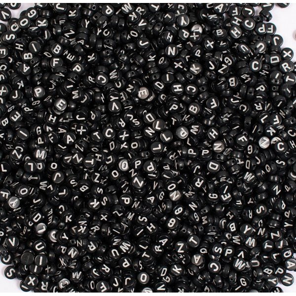 Perles en plastique Lettres 7,5 mm - 500 pcs