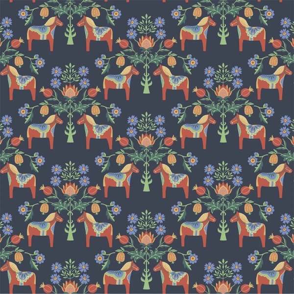 Tissu pour rideaux Risa marine