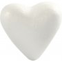 Coeurs en polystyrne - blanc - H11 cm - 5 pcs