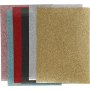 Tissu  repasser - couleurs mlanges - paillettes - A5 - 6 feuilles