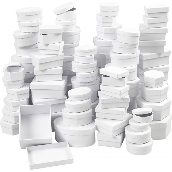 Botes en carton - blanc - 168 pcs - Le contenu peut varier