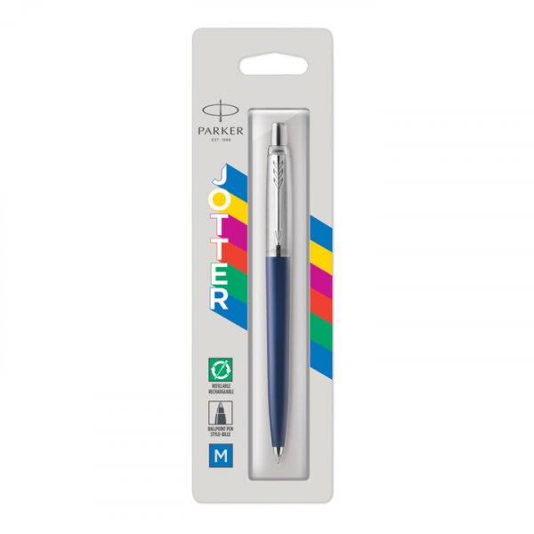 Stylo bille Parker Jotter - Bleu marine - Bleu moyen - 1 blister