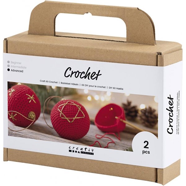 Kit DIY Crochet - rouge - Boules de sapin de Nol