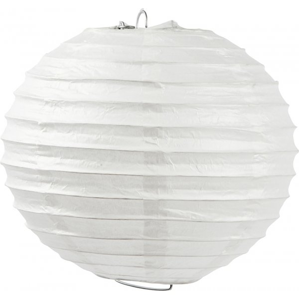Lampe en papier - Blanc - Ronde - �35 cm