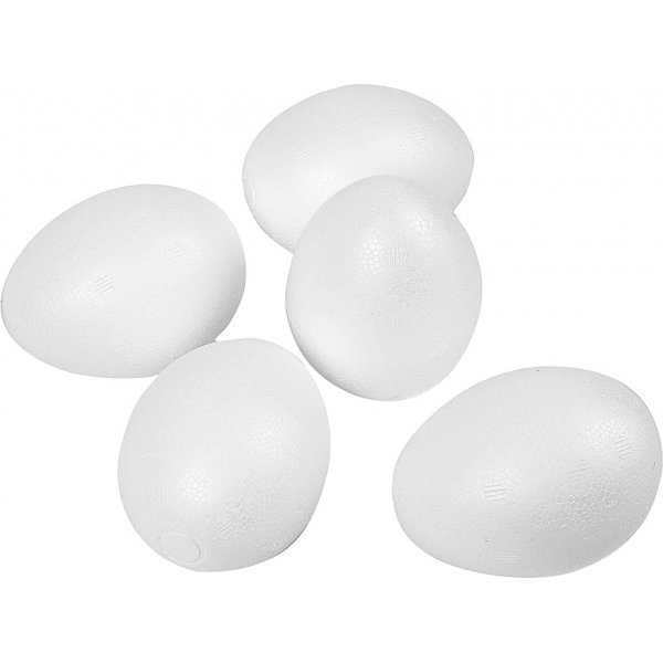 Oeufs en polystyrne - blanc - H8 cm - 50 pcs