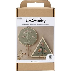 Kit DIY Broderie - vert poussiéreux - Cadres à broder Kit DIY Broderie - vert poussiéreux - Cadres à broder