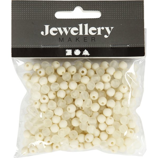 Perles en plastique - crème - 40 g