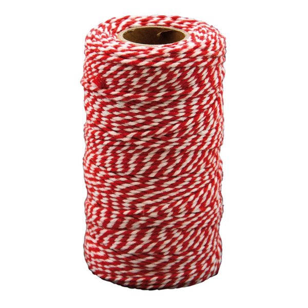 Cordon en coton 100 mx 2 mm, rouge