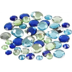 Strass - harmonie bleu/vert - Rond - 6+9+12 mm - 360 pcs Strass - harmonie bleu/vert - Rond - 6+9+12 mm - 360 pcs
