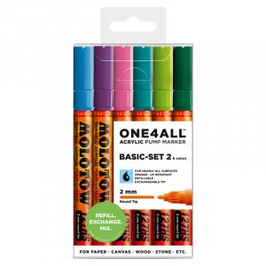 Marqueurs acryliques One4All 2mm 6 Pens - Basic II Marqueurs acryliques One4All 2mm 6 Pens - Basic II