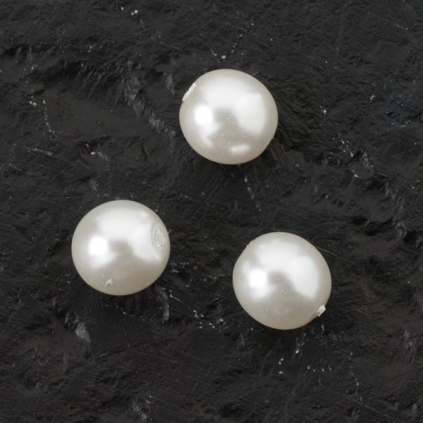 Perles de cire en verre rondes 8 mm Blanc - 20 pcs