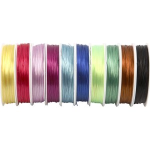 Fil élastique pour bijoux - Ø1 mm - couleurs mélangées - 10 x 25 m Fil élastique pour bijoux - Ø1 mm - couleurs mélangées - 10 x 25 m