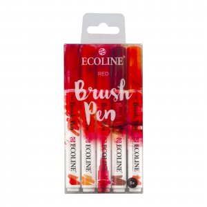 Ecoline Brush Pen, paquet de 5 - Rouge Ecoline Brush Pen, paquet de 5 - Rouge