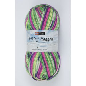 Fil Viking Raggen 150g - Vert/rose/blanc (739) Fil Viking Raggen 150g - Vert/rose/blanc (739)