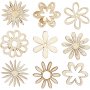 Dcorations en bois - Fleurs - 45 pcs