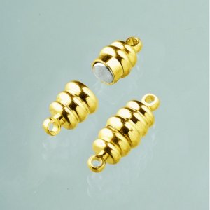 Serrure magnétique 20 mm - plaquée or 2 en forme d'olive, extra forte Serrure magnétique 20 mm - plaquée or 2 en forme d'olive, extra forte