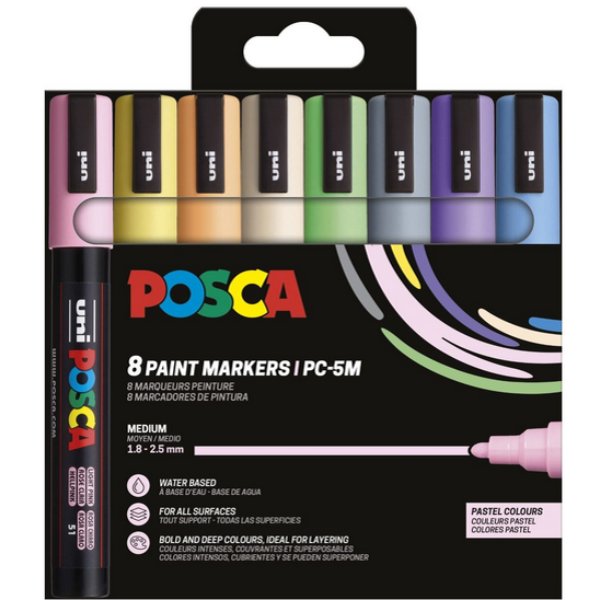 Poscaset PC-5M Couleurs pastel - 8 Crayons Poscaset PC-5M Couleurs pastel - 8 Crayons