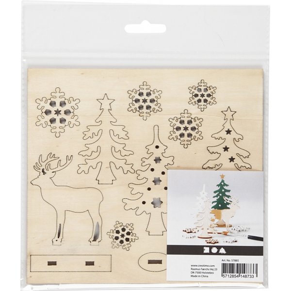 Figurines en bois à faire soi-même - forêt avec cerf Figurines en bois à faire soi-même - forêt avec cerf