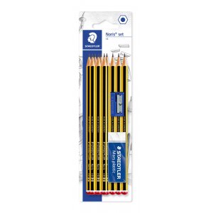 Set de crayons Noris avec crayons, taille-crayon et gomme - 10 crayons Set de crayons Noris avec crayons, taille-crayon et gomme - 10 crayons