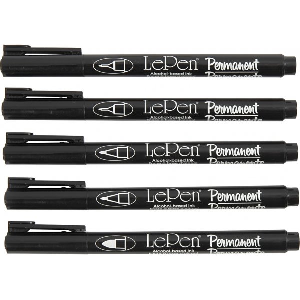 Marqueur permanent - noir - 5 pcs