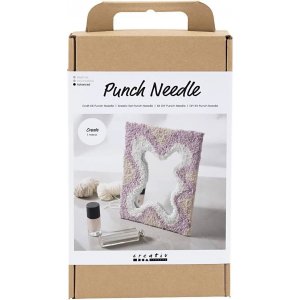 Kit DIY Punch Needle, couleurs pastel, Miroir Kit DIY Punch Needle, couleurs pastel, Miroir