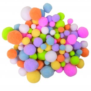 Pompon couleurs pastel 100 pcs Pompon couleurs pastel 100 pcs