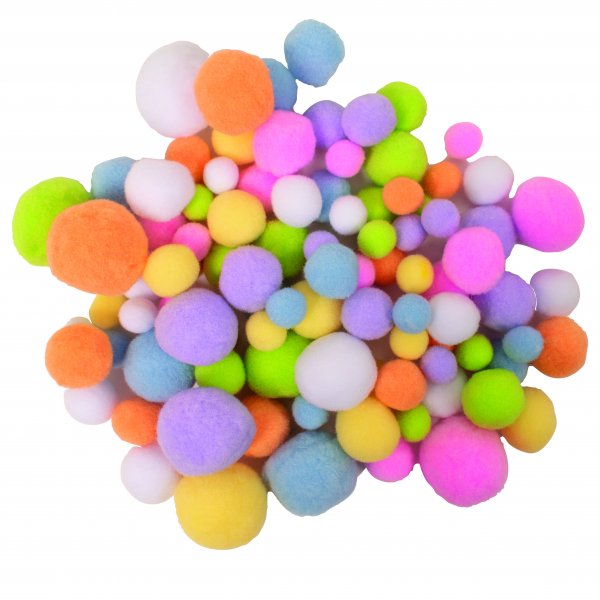 Pompon couleurs pastel 100 pcs