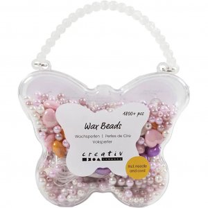 Perles de cire - M�lange de nacre et de c?ur