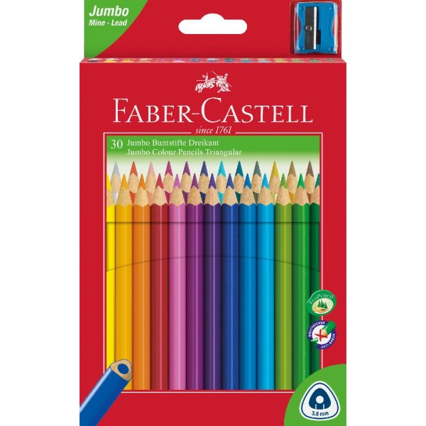 Crayons de couleur Jumbo Triangle - 30 couleurs