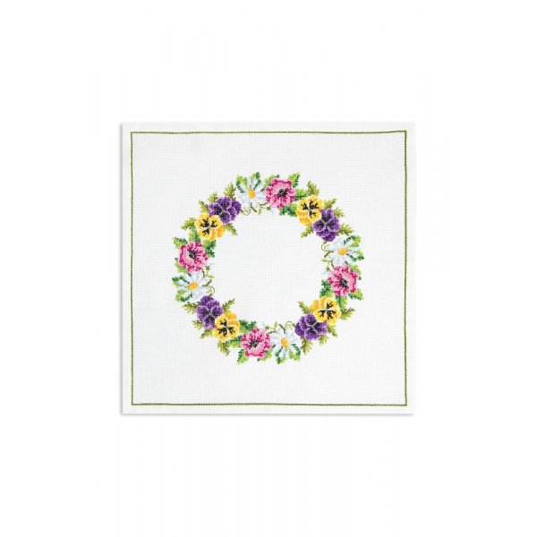 Kit de broderie Toile - Couronne de fleurs