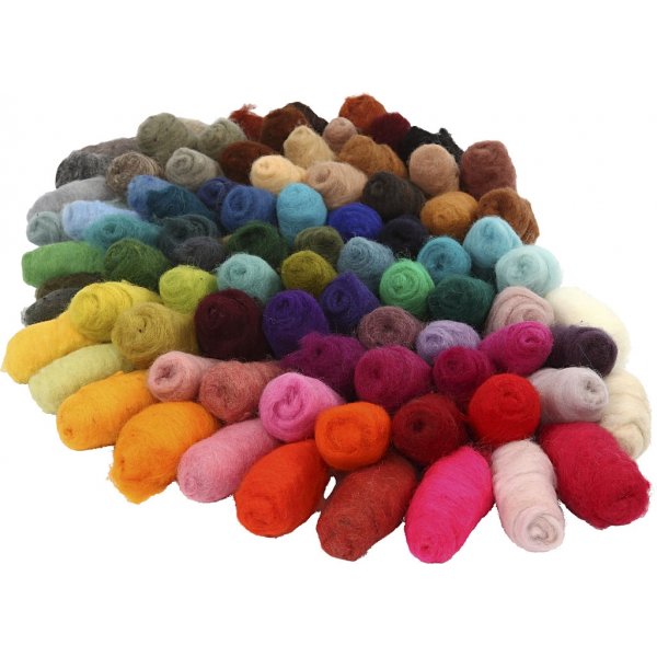 Laine cardée - 86 x 10 g Laine cardée - 86 x 10 g