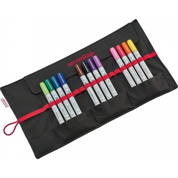 Trousse Sensebag Noir - 18 crayons (Enroulable)