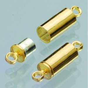 Serrure magnétique 8 mm - plaquée or 2 douilles Serrure magnétique 8 mm - plaquée or 2 douilles