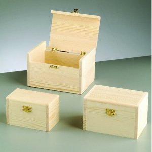 Coffret en bois 17 x 12 x 10,7 cm - non traité 3 parties Coffret en bois 17 x 12 x 10,7 cm - non traité 3 parties