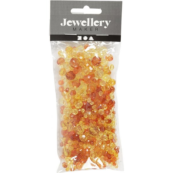 Perles en plastique  facettes Harmony - mixtes - jaune - 45 g
