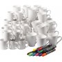 Set de matriel pour dcorer des tasses - blanc